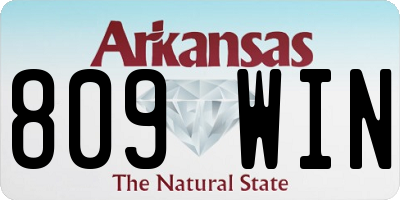AR license plate 809WIN
