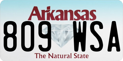 AR license plate 809WSA
