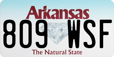 AR license plate 809WSF