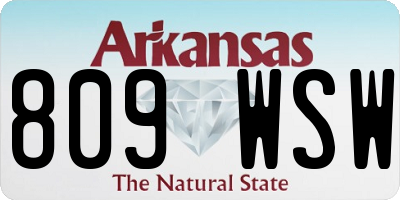 AR license plate 809WSW