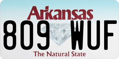 AR license plate 809WUF