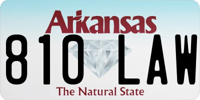 AR license plate 810LAW