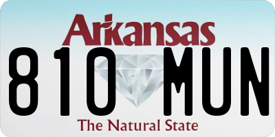 AR license plate 810MUN