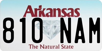 AR license plate 810NAM