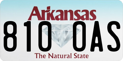 AR license plate 810OAS
