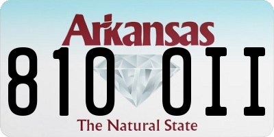 AR license plate 810OII