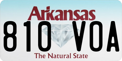 AR license plate 810VOA
