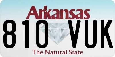 AR license plate 810VUK