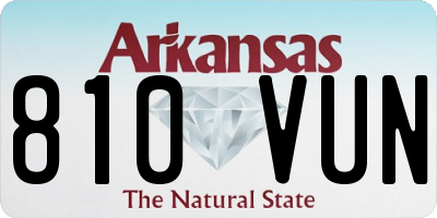 AR license plate 810VUN