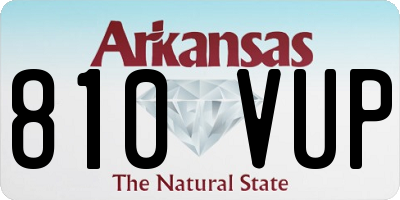 AR license plate 810VUP