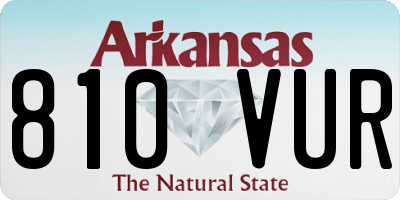 AR license plate 810VUR