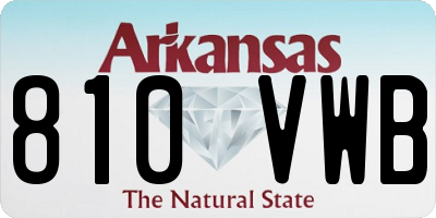AR license plate 810VWB