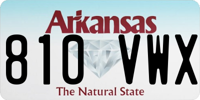 AR license plate 810VWX