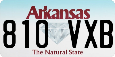 AR license plate 810VXB