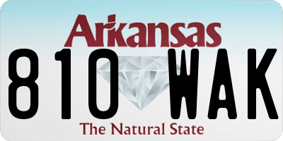 AR license plate 810WAK