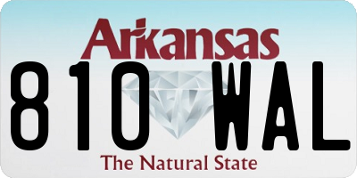 AR license plate 810WAL
