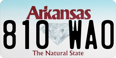 AR license plate 810WAO