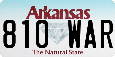 AR license plate 810WAR