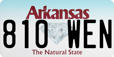 AR license plate 810WEN