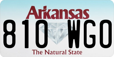 AR license plate 810WGO