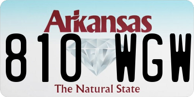 AR license plate 810WGW