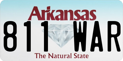 AR license plate 811WAR