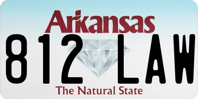 AR license plate 812LAW