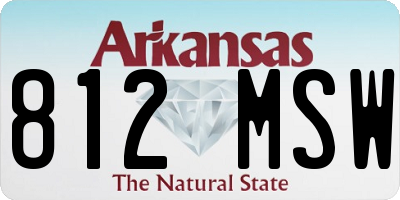 AR license plate 812MSW
