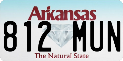 AR license plate 812MUN