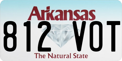 AR license plate 812VOT