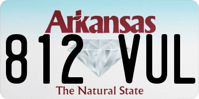 AR license plate 812VUL