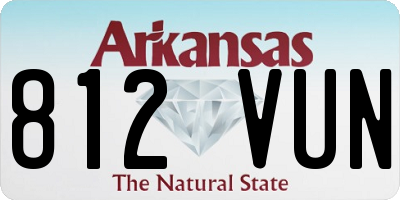 AR license plate 812VUN