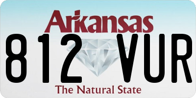 AR license plate 812VUR