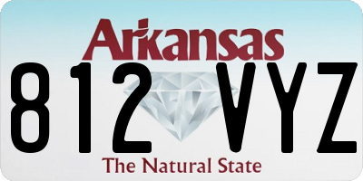 AR license plate 812VYZ