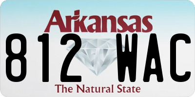 AR license plate 812WAC