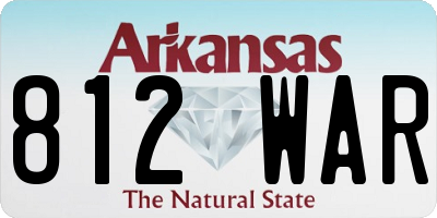 AR license plate 812WAR