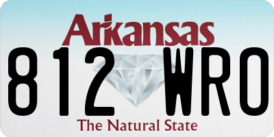 AR license plate 812WRO
