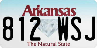 AR license plate 812WSJ