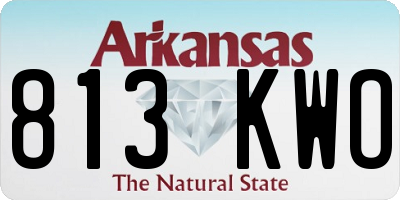 AR license plate 813KWO