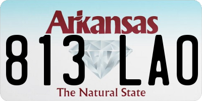 AR license plate 813LAO