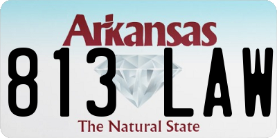 AR license plate 813LAW