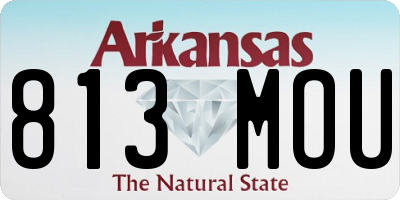 AR license plate 813MOU