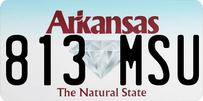 AR license plate 813MSU