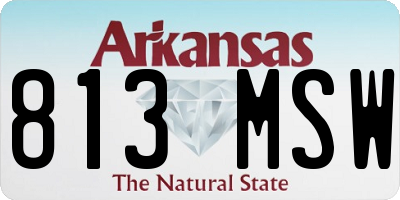 AR license plate 813MSW