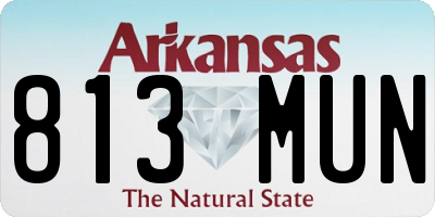 AR license plate 813MUN