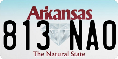 AR license plate 813NAO