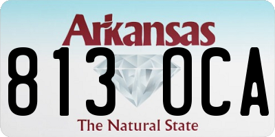 AR license plate 813OCA