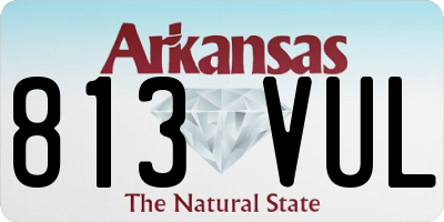 AR license plate 813VUL