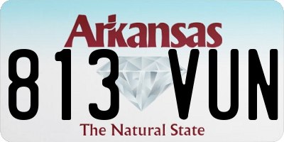 AR license plate 813VUN