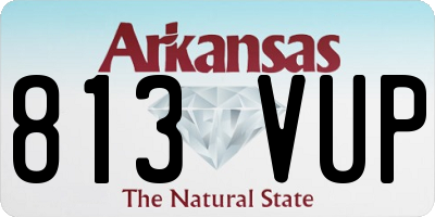 AR license plate 813VUP